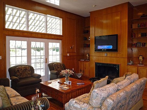 oak panelled den/library