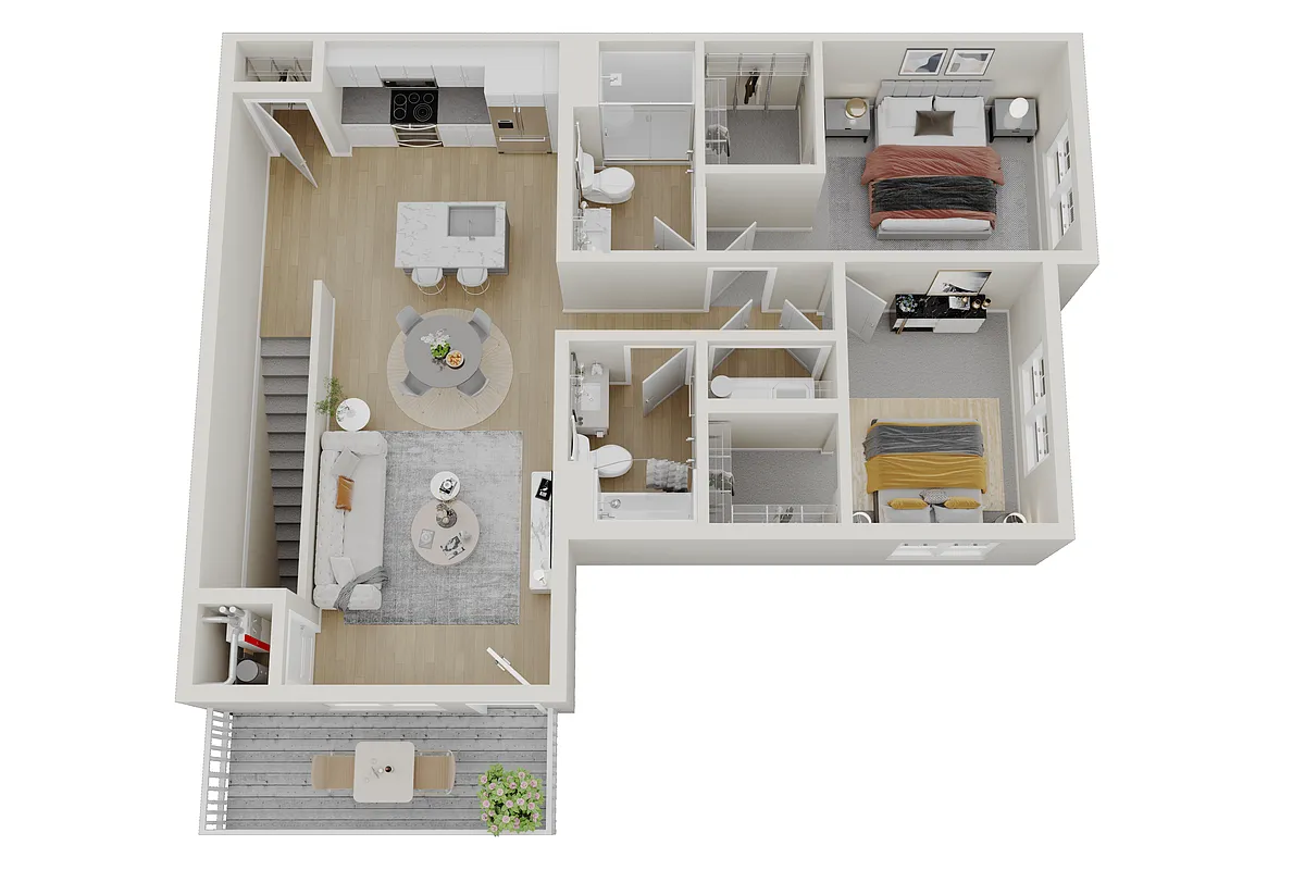 Floor plan Phase Two - 2 Bedroom, 2 Bathroom