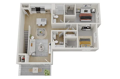 Floor plan Phase Two - 2 Bedroom, 2 Bath w/ Attached Garage