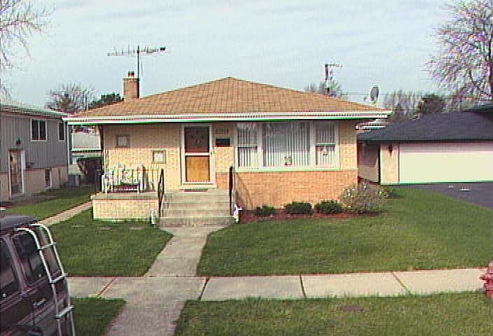 front of home garage on rear