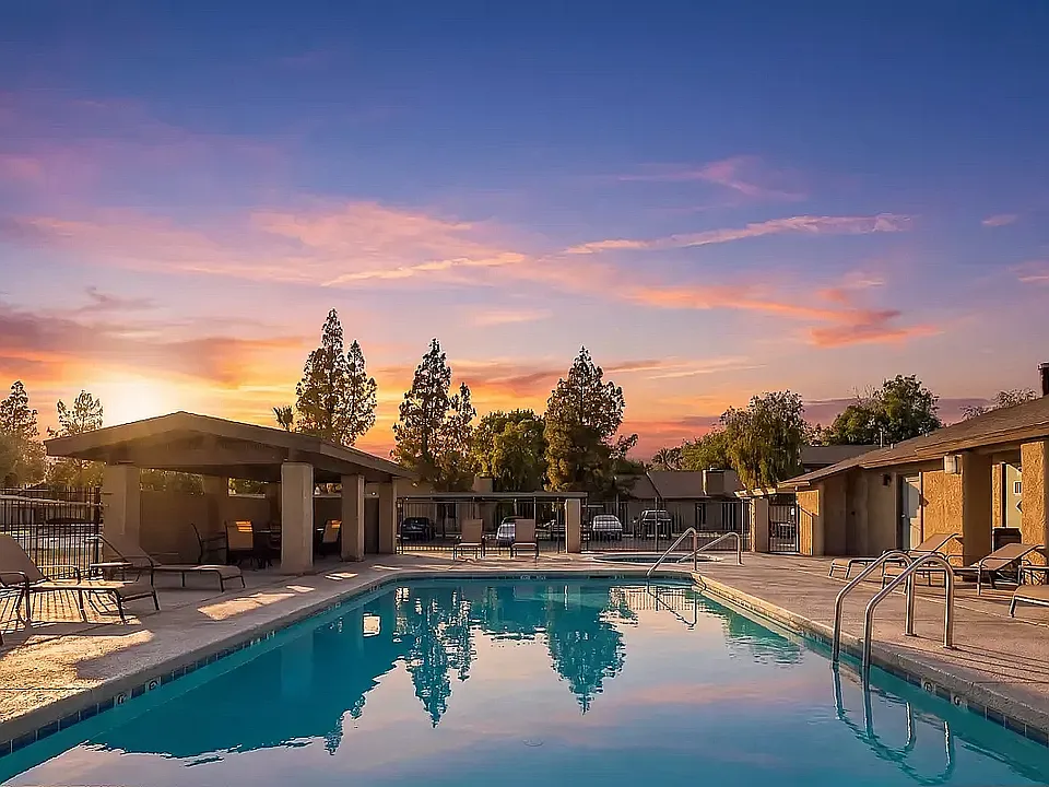 Resort-Style Pool at Sunset