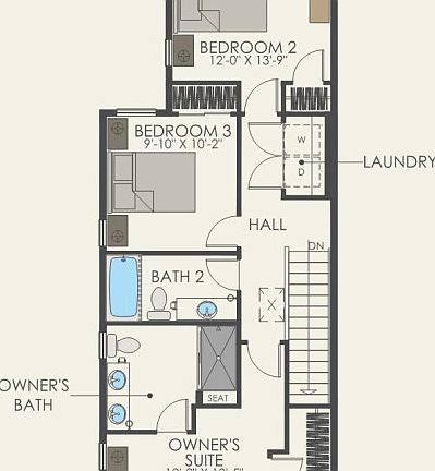 Second Floor 3 br 2.5 ba