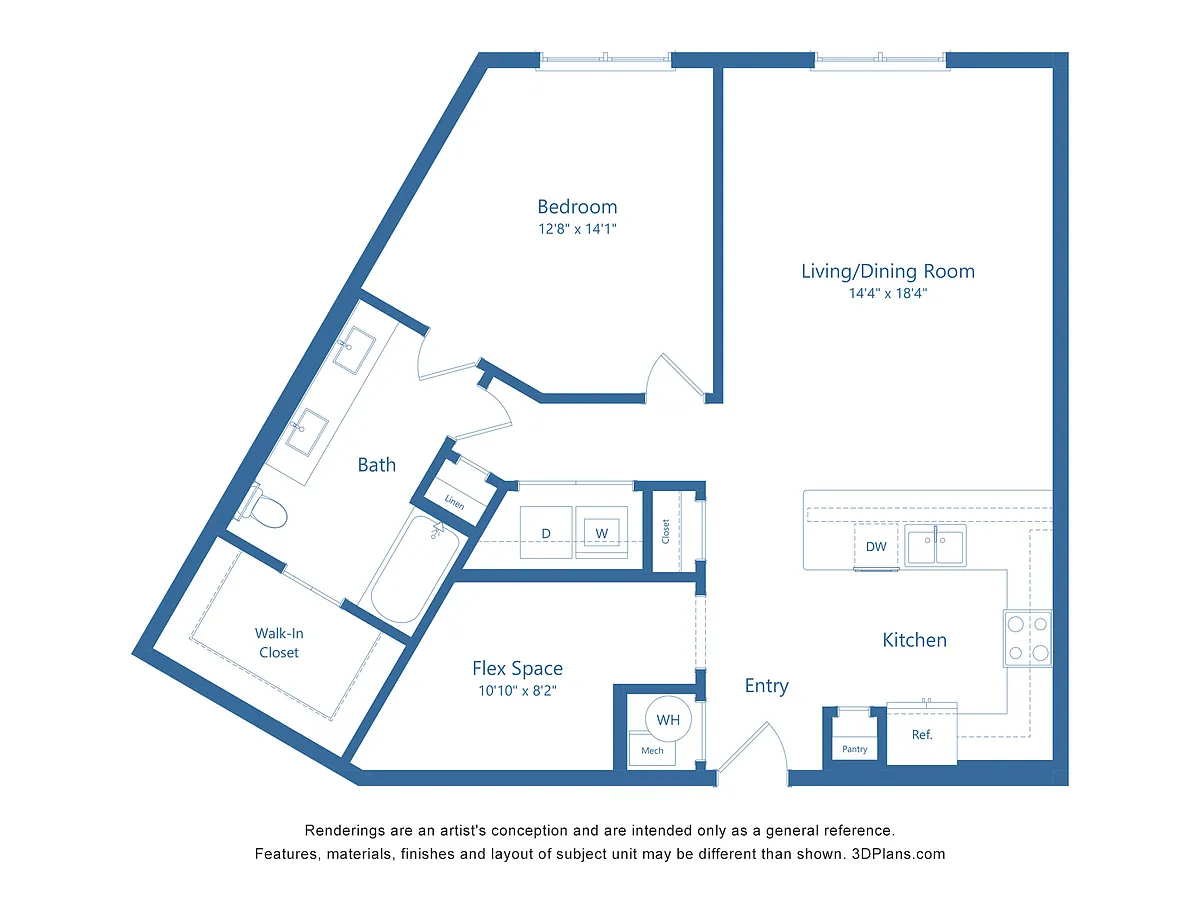 Floor plan A9 | 1 Bed | 1 Bath