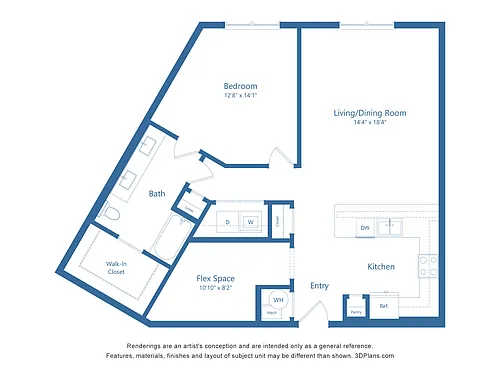 Floor plan A9 | 1 Bed | 1 Bath