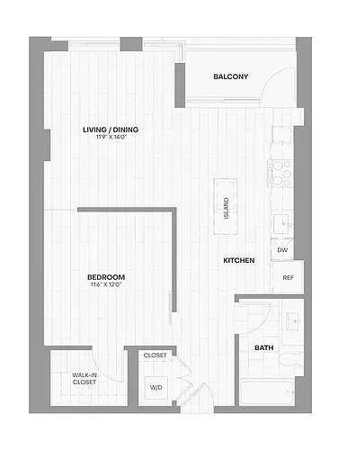 Floor plan 1 Bed/1 Bath-X15