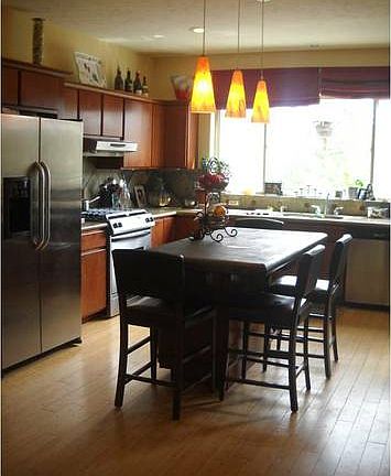 Kitchen with concrete island