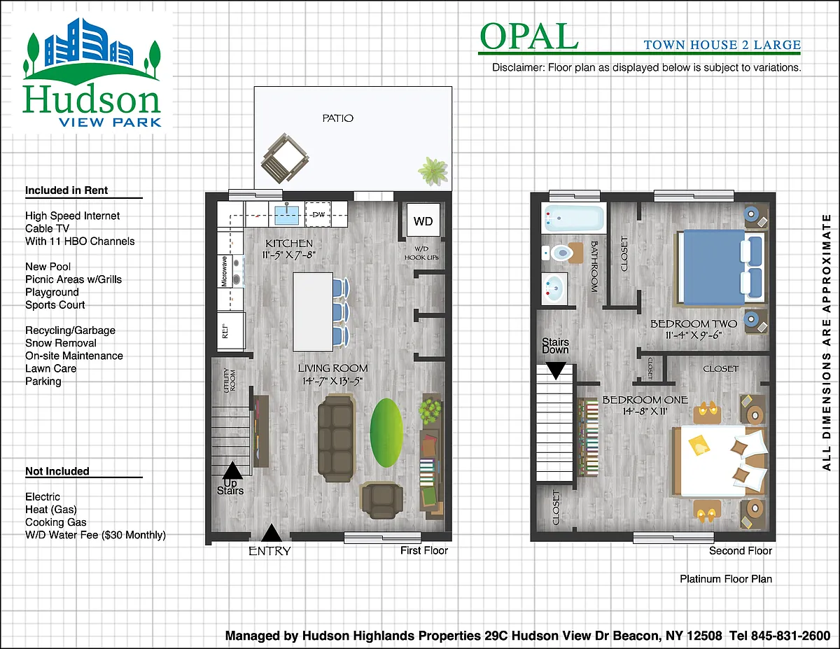 Floor plan Town House 2 BR LG Opal