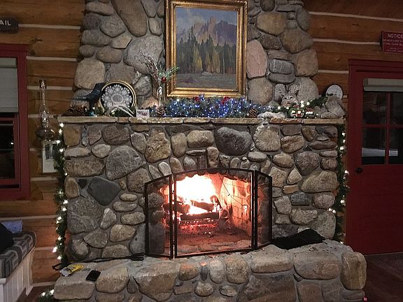 River Rock Fireplace