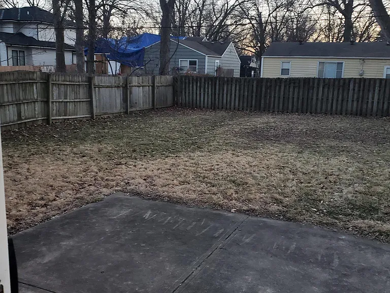 Spacious fenced in backyard