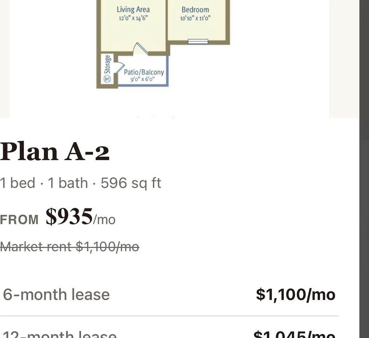1 bed, 596 sqft, $935 — Photo 3