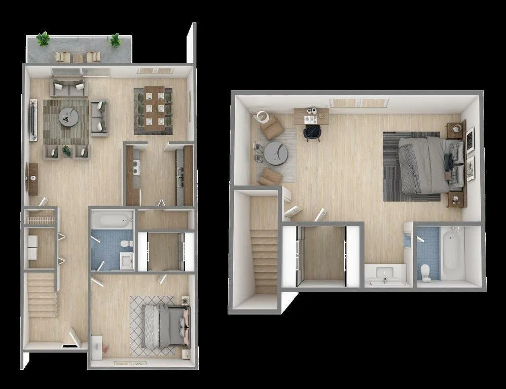 Floor plan 2 Bedroom, 2 Bathroom