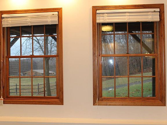 Windows over looking horse farm