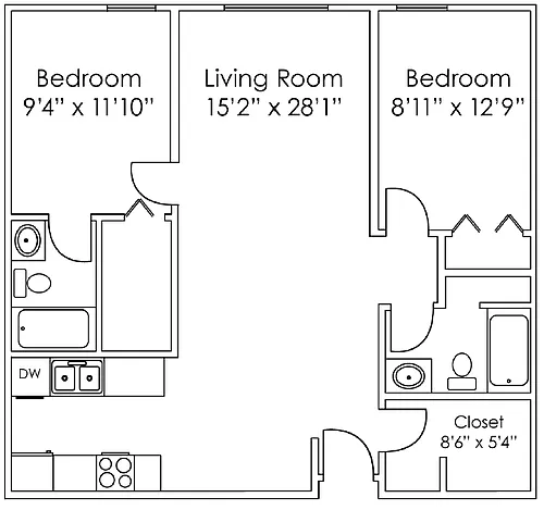 Floor plan 2 Bedroom A