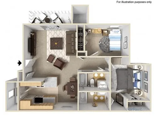 Floor plan Two Bedroom Renovated