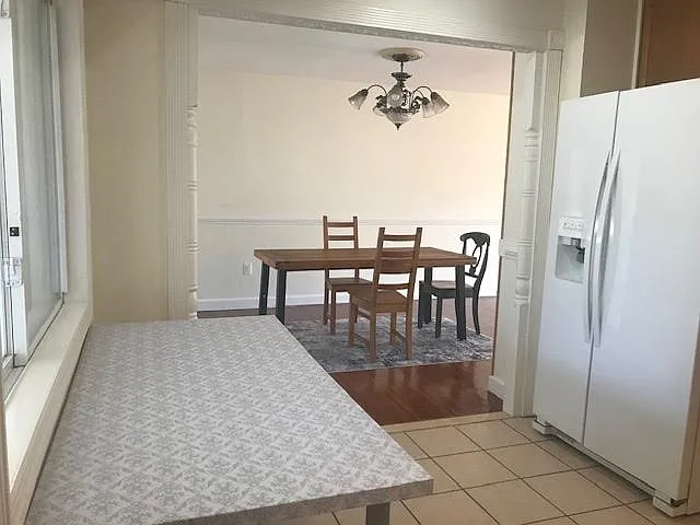 Kitchen w view of dining area