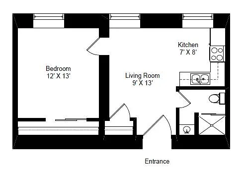 Floor plan 1 Bedroom Rehab 03