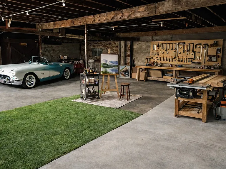 This is an AI generated image to show what the garage could be utilized for.