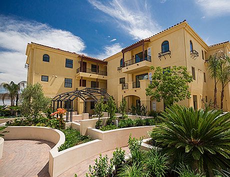 Our unit is upper left - front door visible. This is from inside of community. Apt balcony and bedrooms face the other way, toward Ojai.