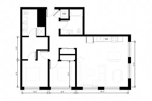 Floor plan Two Bedroom C3