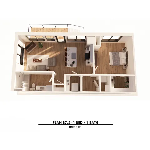 Floor plan B7-2 1X1