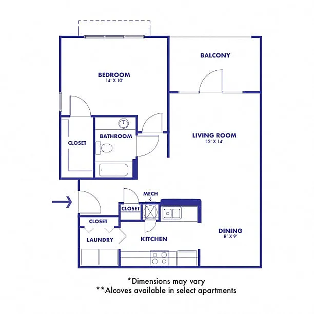 Floor plan 1 Bedroom