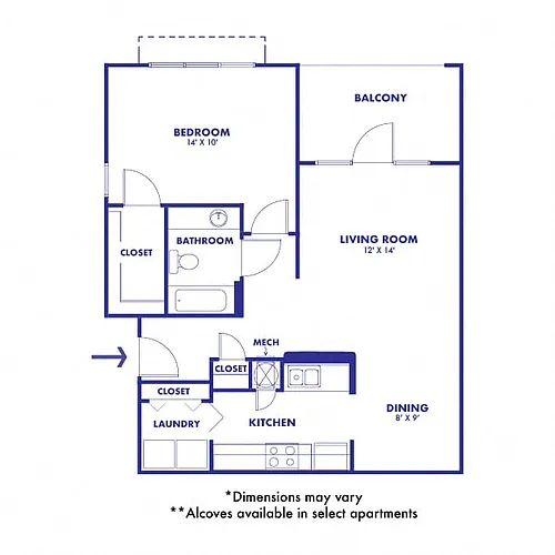 Floor plan 1 Bedroom