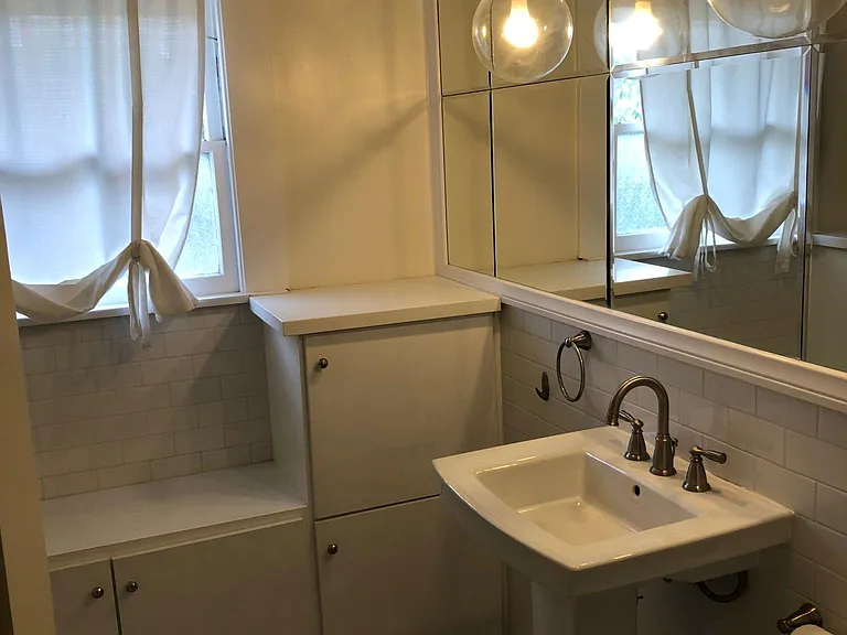 Bathroom off hallway.