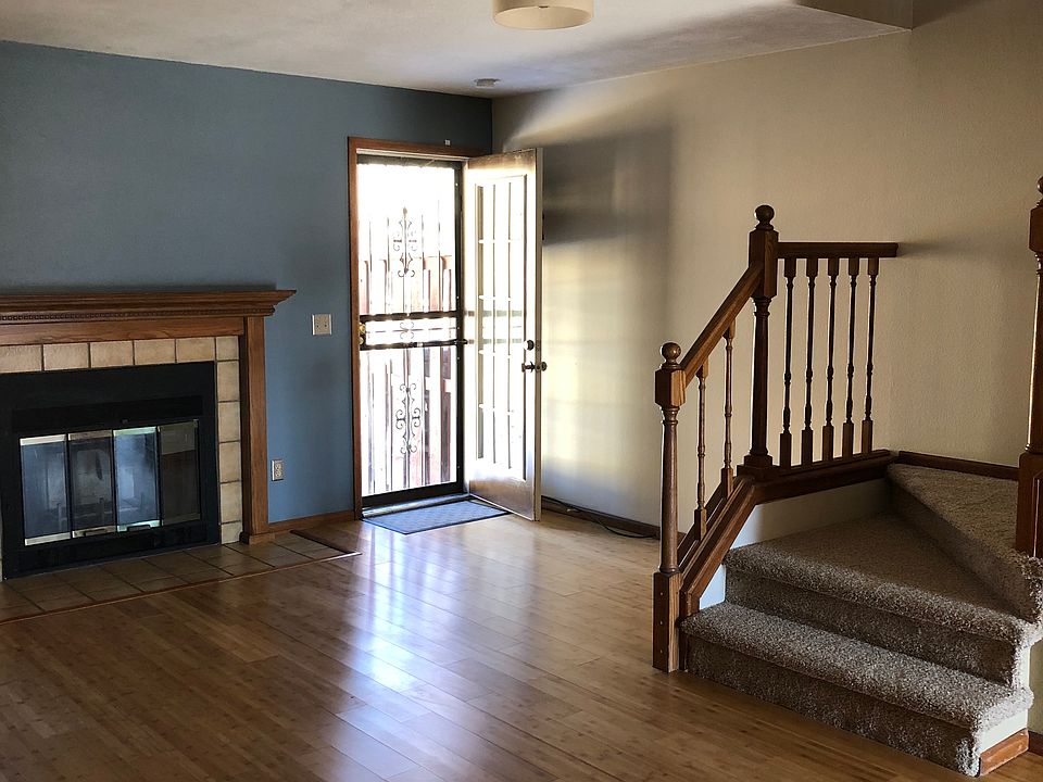 living room and door to back area