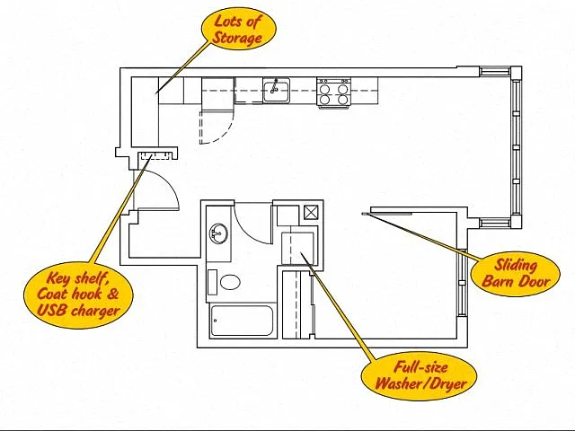 Floor plan 3150 Bldg - 1 bed 1 bath - B4