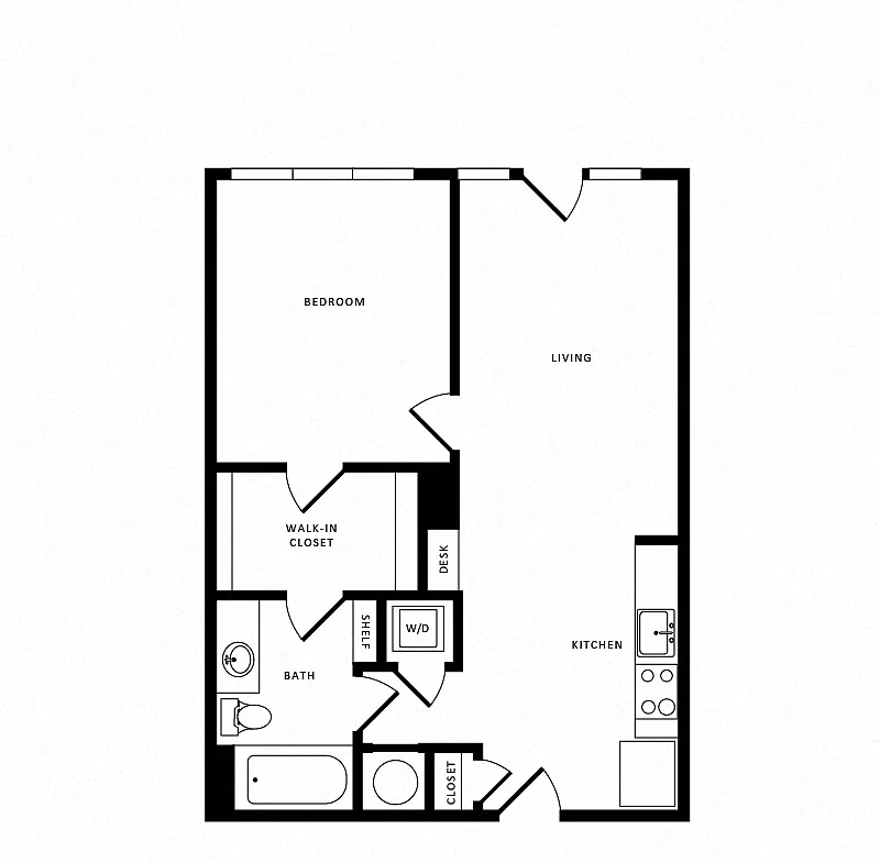Floor plan 1 Bed/1 Bath-A10 Modern