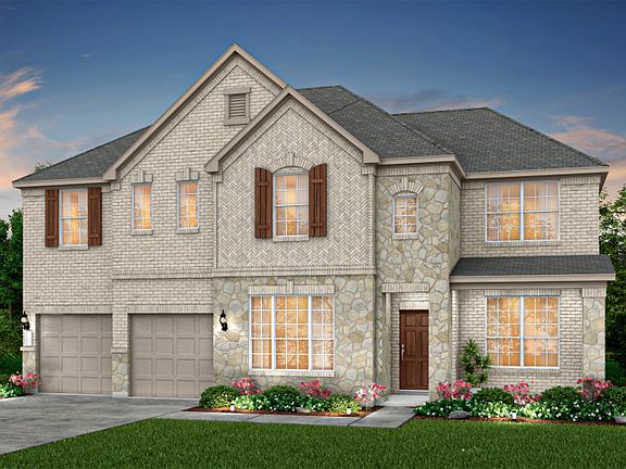 The Oak Grove, a two-story home with 2-car garage, shown as Home Exterior C