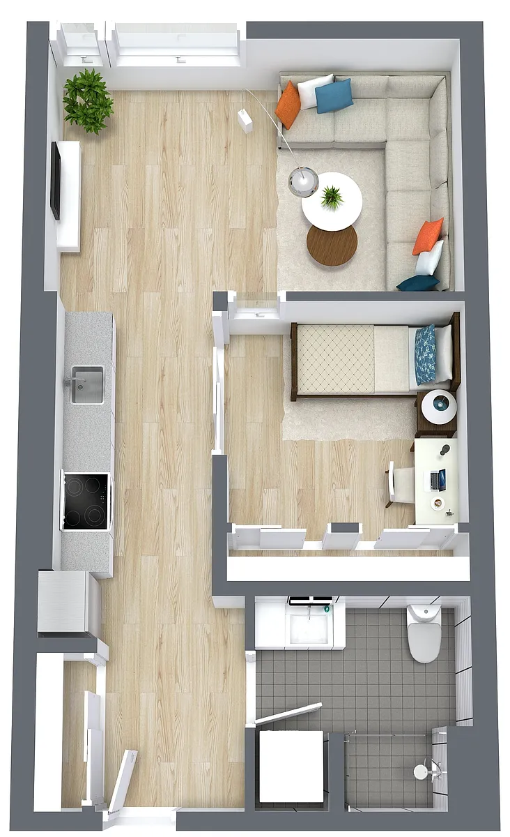 Floor plan 1X1 0J
