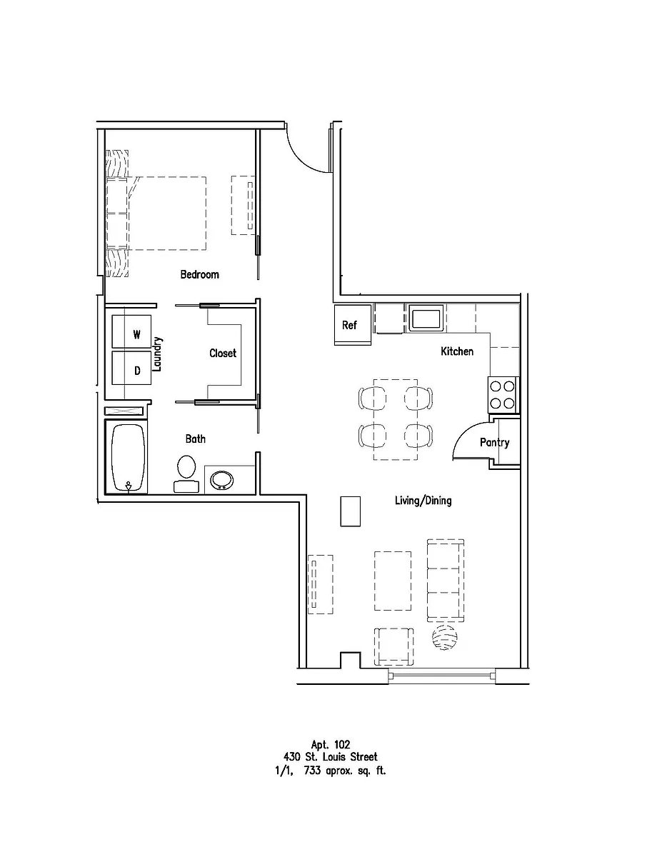 Floor plan 1Bedroom 1Bath