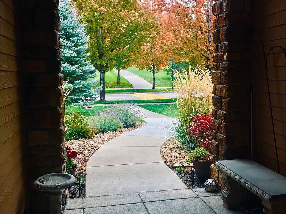 Taken from front door in autumn, bench included-leading to park on the other side of street. No homes in front of property!