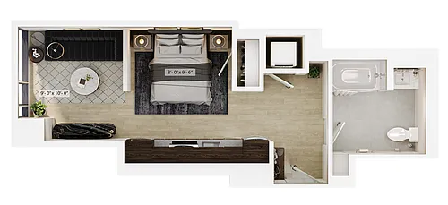 Floor plan Studio-S5 ADA