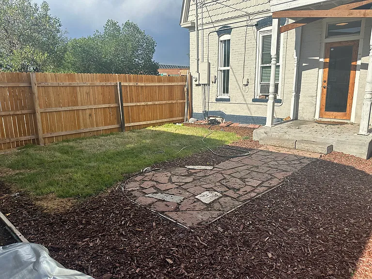Backyard facing house
