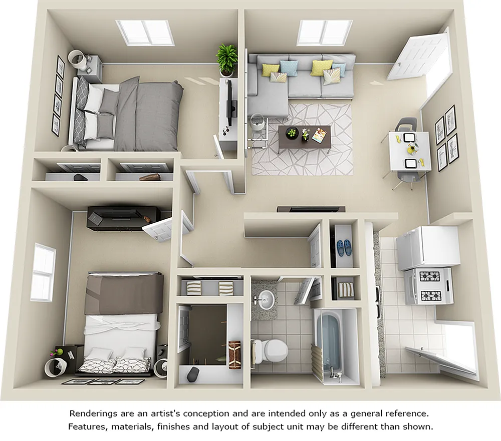 Floor plan College View Two Bedroom