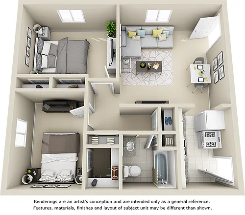 Floor plan College View Two Bedroom