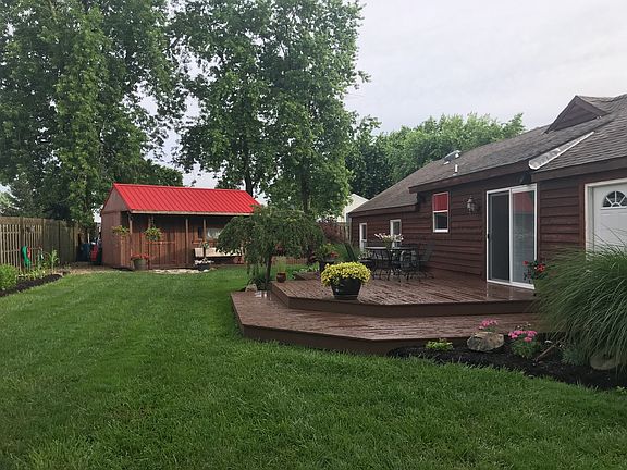 Back yard with deck and shed