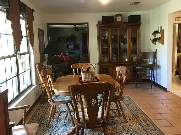 Dining area overlooks garden