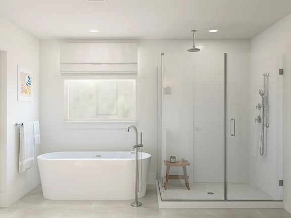 Primary bath with freestanding tub