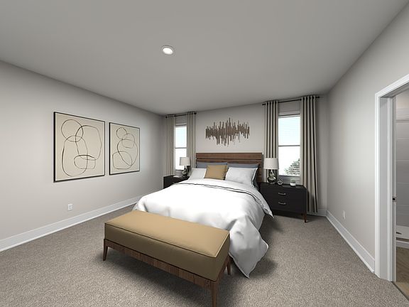 Primary bedroom in the Wilson floorplan at Meritage Homes.