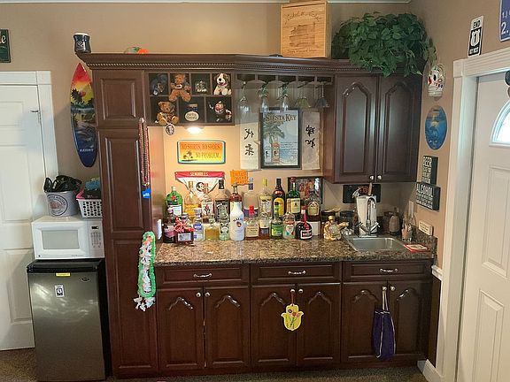 Wet bar in game room