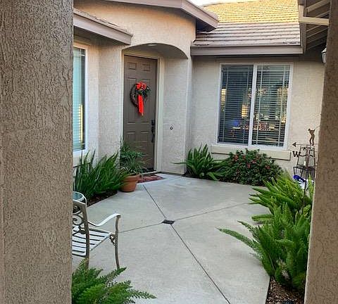 Entry courtyard and front door