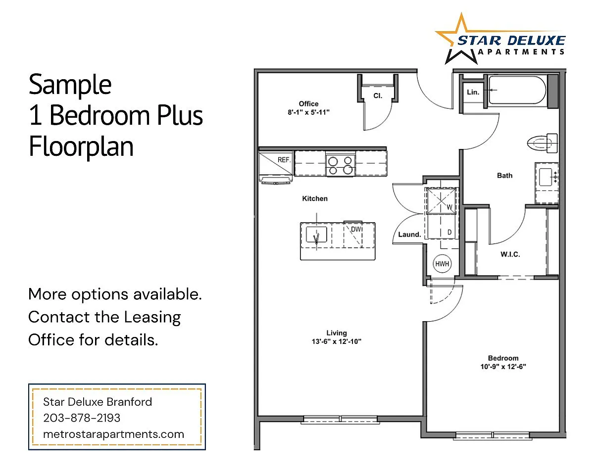 Floor plan One Bedroom Plus