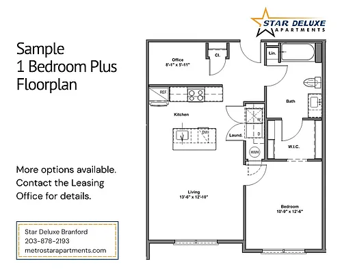 Floor plan One Bedroom Plus