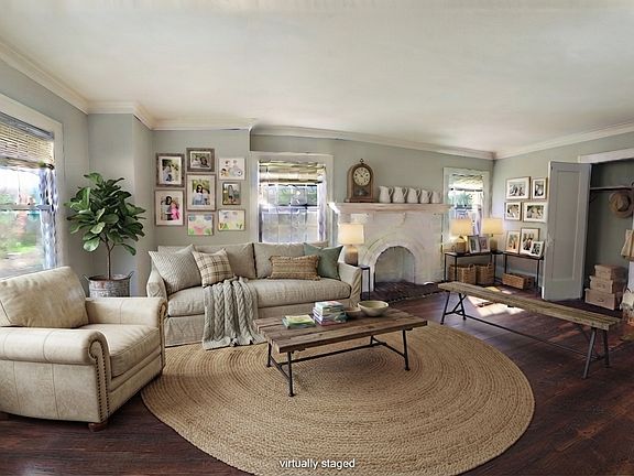 living room virtually staged