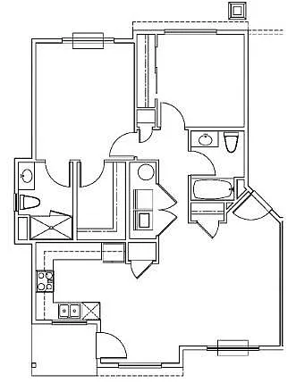 Floor plan Two Bedroom Two Bath