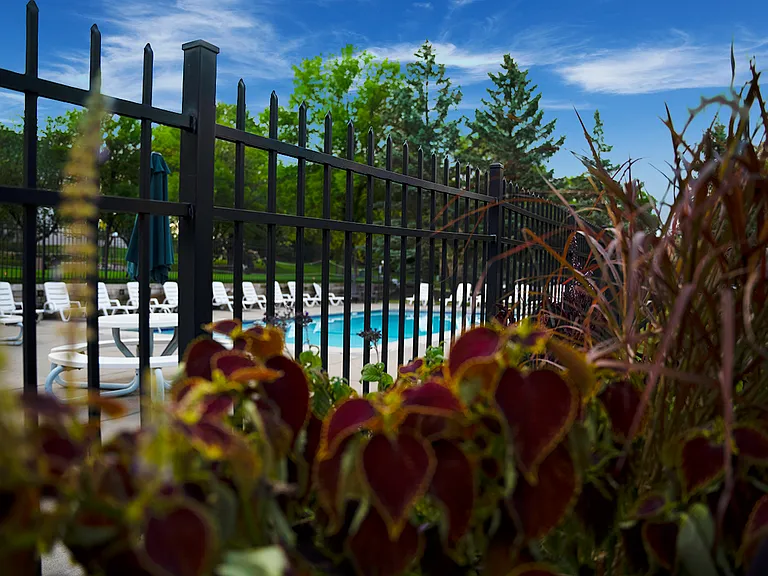 Heated outdoor swimming pool