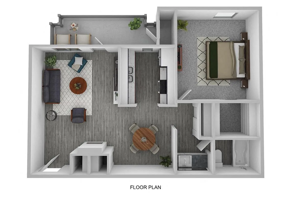 Floor plan Deluxe - One Bedroom One Bath